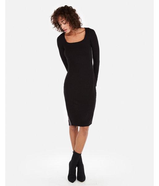 Express Womens Ribbed Square Neck  Dress