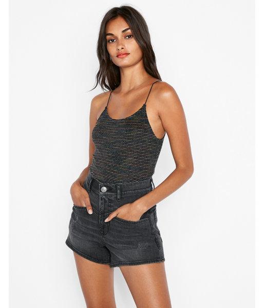 Express Womens Express One Eleven Metallic Stripe Abbreviated Cami