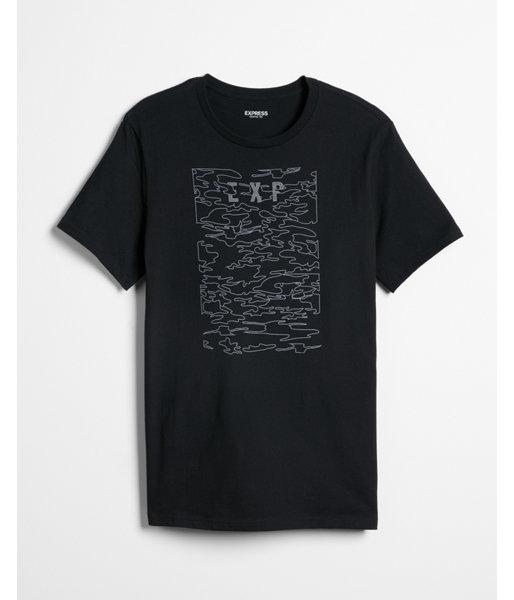 Express Mens Express Logo Black Camo Graphic Tee