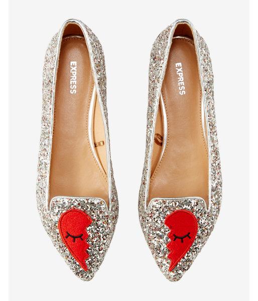 Express Womens Broken Heart Embroidered Patch Flat