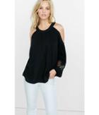 Express Women's Tops Soft Twill Cold Shoulder Lace