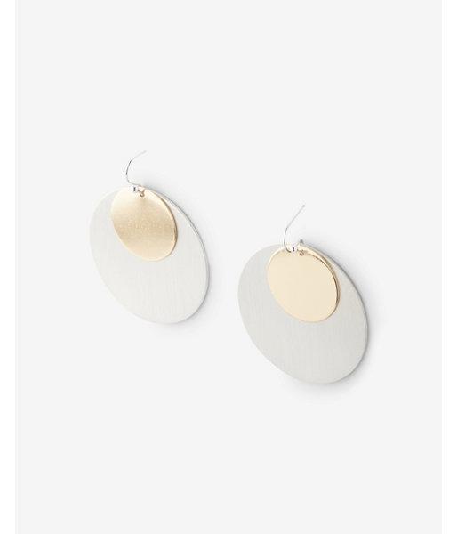 Express Womens Layered Disc Drop Earrings