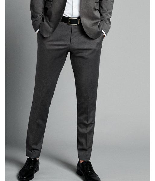 Express Skinny Innovator Charcoal Gray Wool Blend Oxford