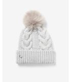 Express Womens Metallic Cable Knit Pom Beanie