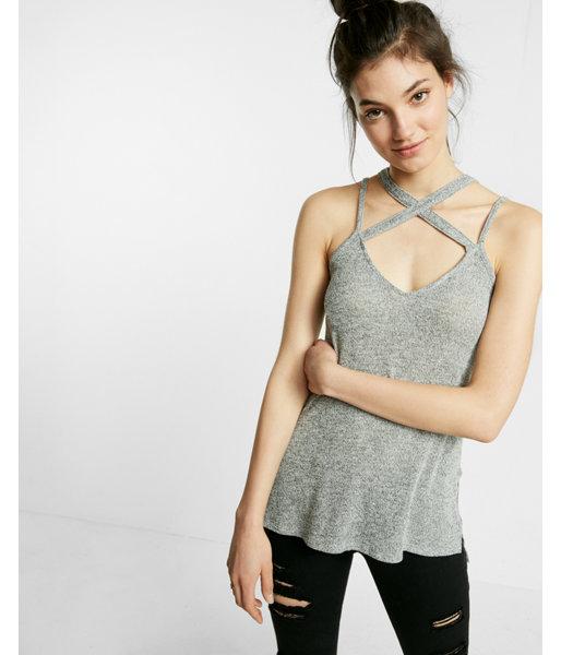 Express Marled Crisscross Trapeze Cami