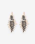 Express Womens Express Womens Linear Gold And Matte Black Leaf Drop Post Back Earrings