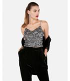 Express Womens Sequin Stone Embellished Cropped Cami