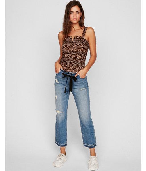Express Womens Express One Eleven Geometric Print V-wire Tank