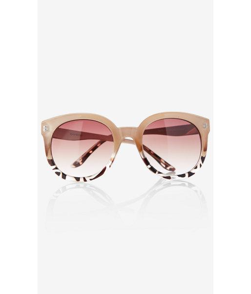 Express Women's Sunglasses Squared Ombre Animal Print Cat Eye