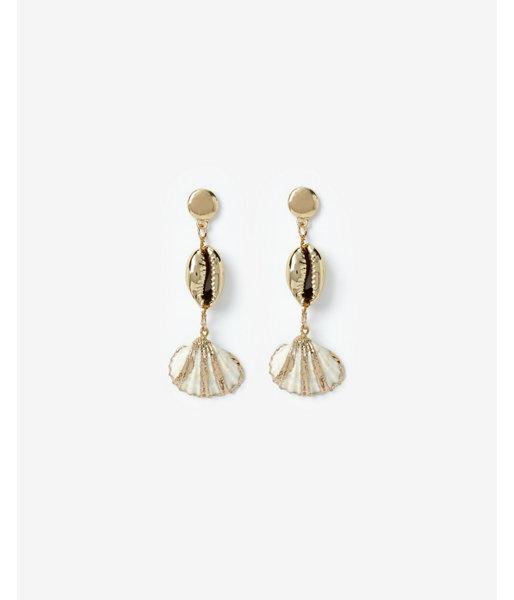 Express Womens Puka Shell Linear Drop Earrings