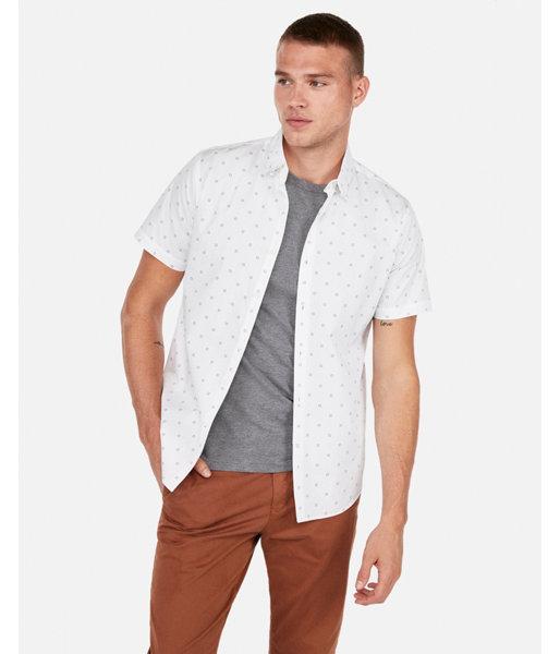 Express Mens Patterned Button-down Short