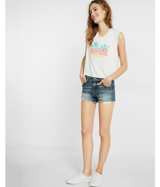 Express Womens Express Womens Express One Eleven Tropical Daydreams Abbreviated Tank
