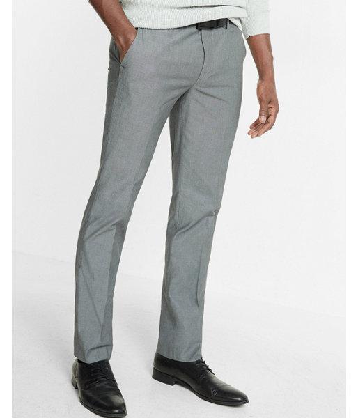 Express Extra Slim Innovator Gray Chambray Dress Pant