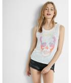 Express Skull Crew Neck Muscle Graphic Tank
