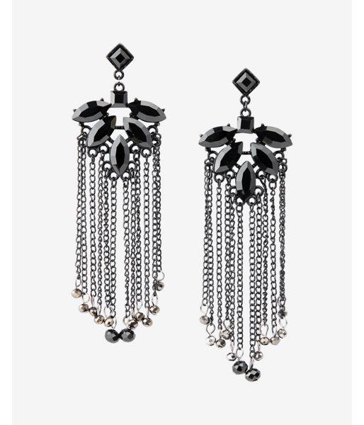 Express Womens Bead Fringe Chandelier Drop Earrings