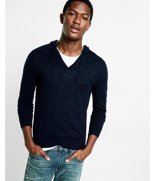 Express Mens Solid Pullover Hooded
