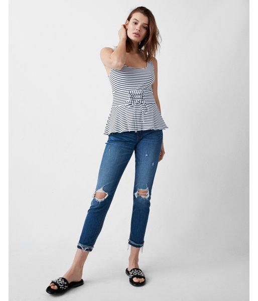 Express Womens Express One Eleven Ribbed Corset Peplum Tank