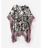 Express Womens Floral Embroidered Trim Poncho