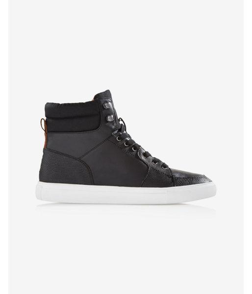 Express Mens Black High Top Textured