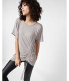 Express Womens Side Ruched Crew Neck Tee