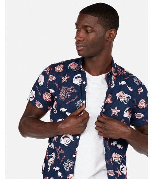 Express Mens Sea Creature Print Short