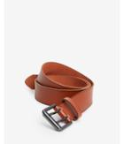 Express Mens Cognac Double Brushed Leather Prong Buckle Belt