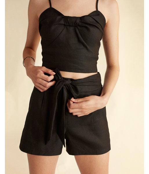 Express Womens High Waisted Side Tie Linen-blend