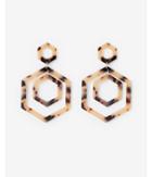 Express Womens Resin Hexagon Post Back Drop Earrings