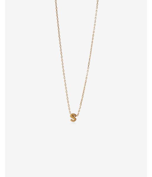 Express Womens Gold Mini S Initial Necklace