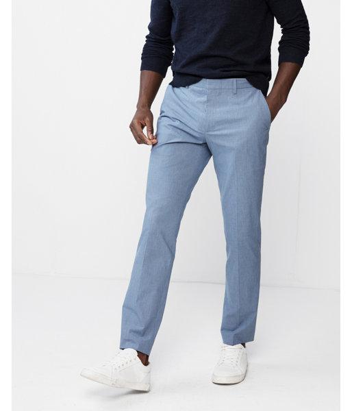 Express Mens Extra Slim Mini Navy Check Dress Pants