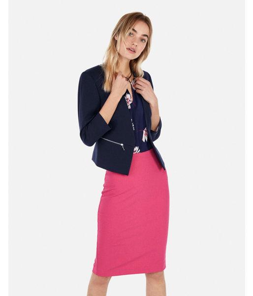Express Womens Petite Zip Pocket Cutaway Blazer