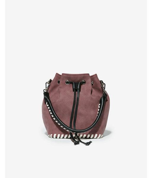 Express Womens Faux Nubuck Whipstitch Bucket Bag