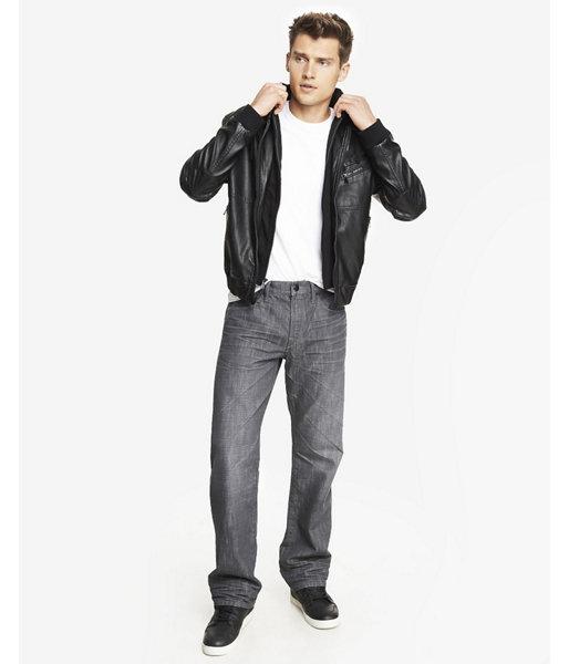 Express Mens Gray Rinse Blake Loose Fit Boot