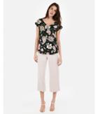 Express Womens Floral Lace Button Back Gramercy Tee