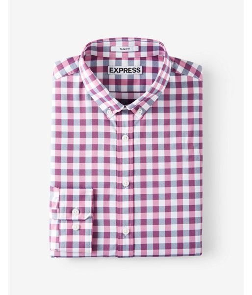 Express Slim Fit Check Performance Dress