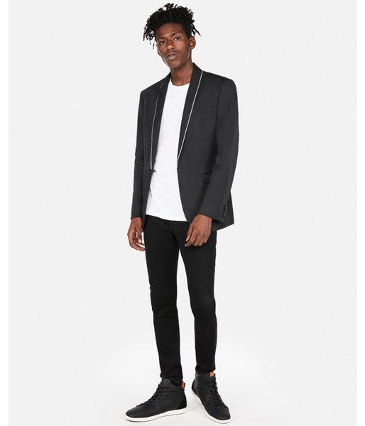 Express Mens Slim Piped Tuxedo Jacket