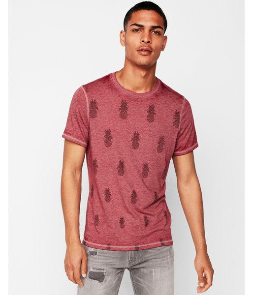 Express Mens Soft Jersey Pineapple Burnout Tee