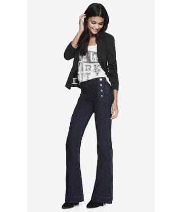 Express Express Mid Rise Bell Flare