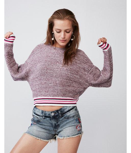 Express Womens Marled Pullover With
