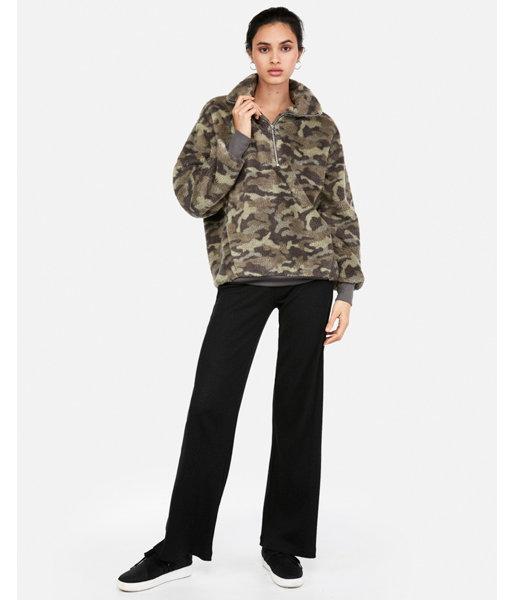 Express Womens Express One Eleven Oversized Camo Fleece
