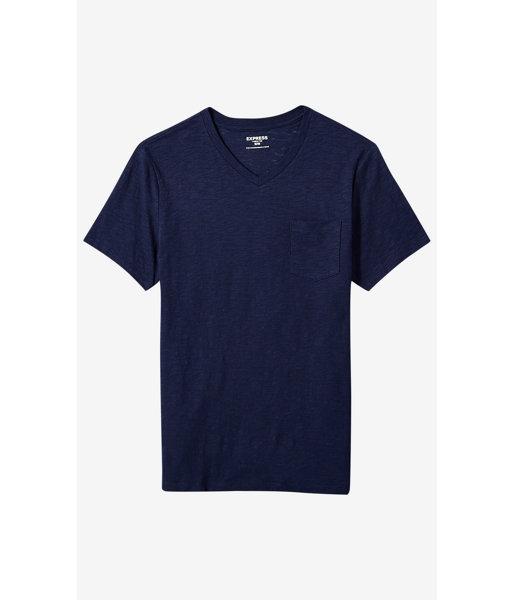 Express Men's Tees Slub Knit V-neck Pocket T-shirt