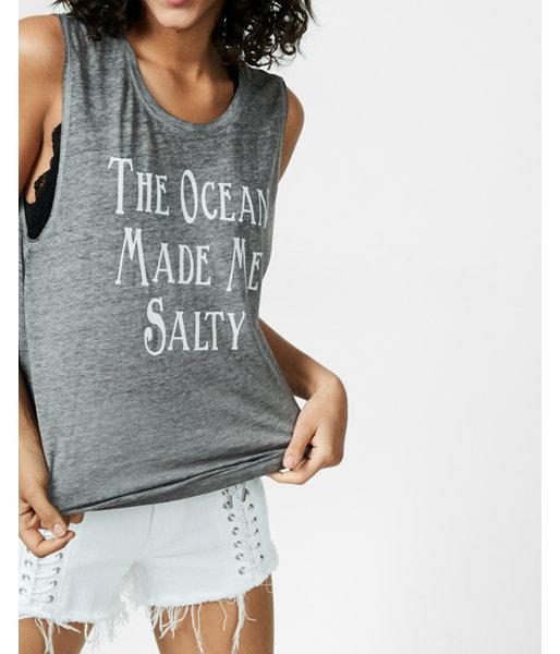 Express Petite The Ocean Made Me Salty Graphic Tank