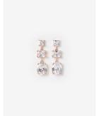 Express Womens Triple Stone Linear Drop Earrings