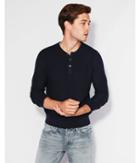 Express Mens Solid Textured Henley