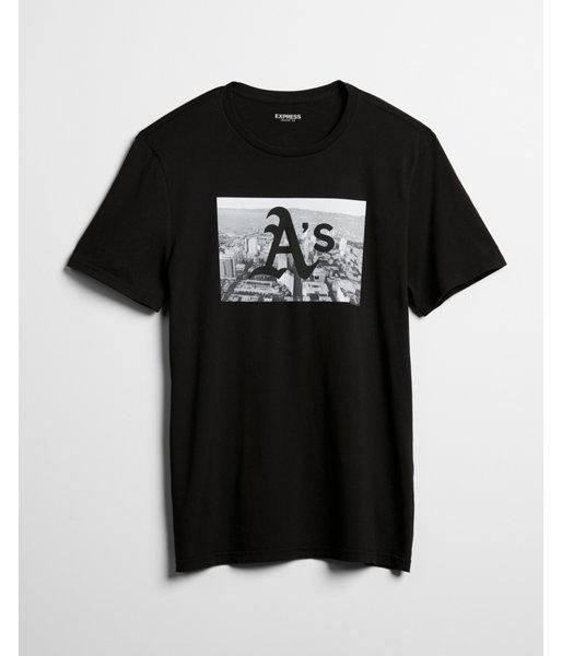 Express Mens Oakland Athletics Black Graphic Tee