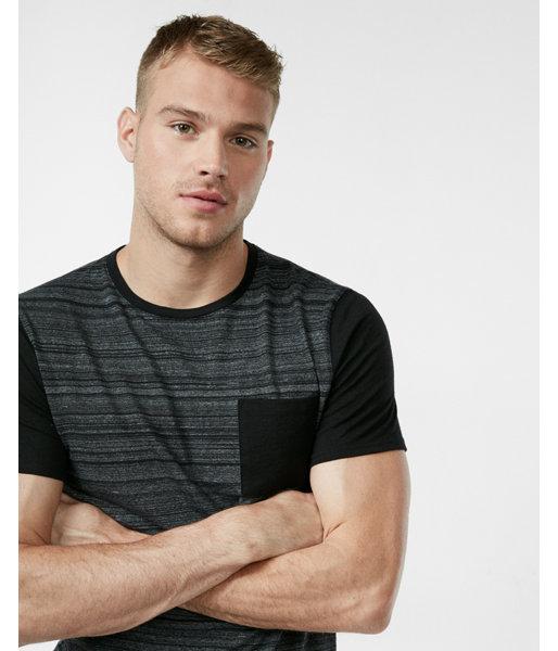 Express Mens Color Block Crew Neck Tee