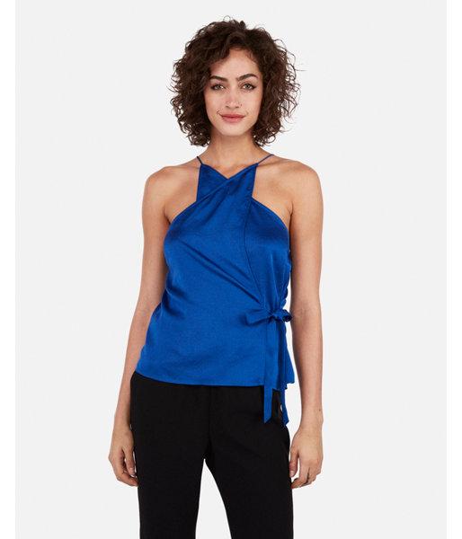 Express Womens Wrap Neck Paperbag Cami