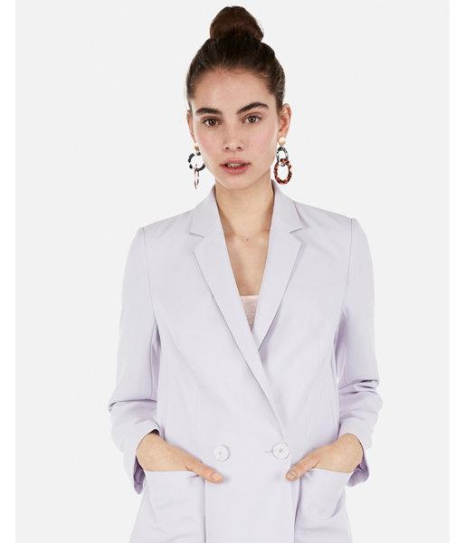 Express Womens Double Breasted Patch Pocket Boyfriend Blazer