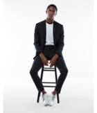 Express Mens Slim Gray Stripe Wool Blend