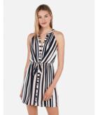 Express Womens Striped Tie Front Sleeveless